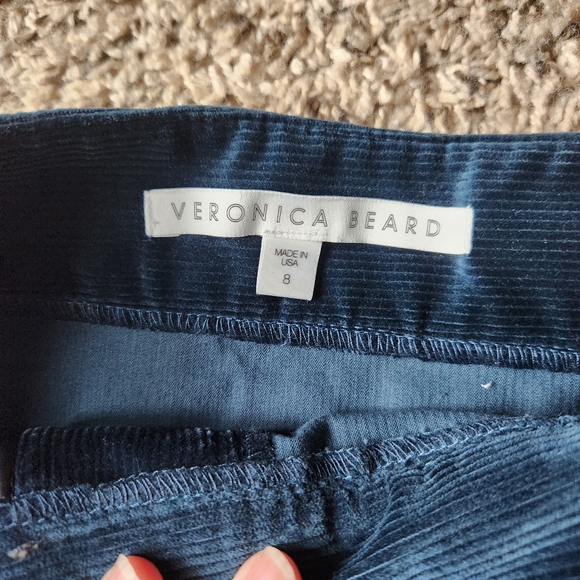 Veronica Beard Blue Corduroy Button-Front Skirt - Picture 3 of 6